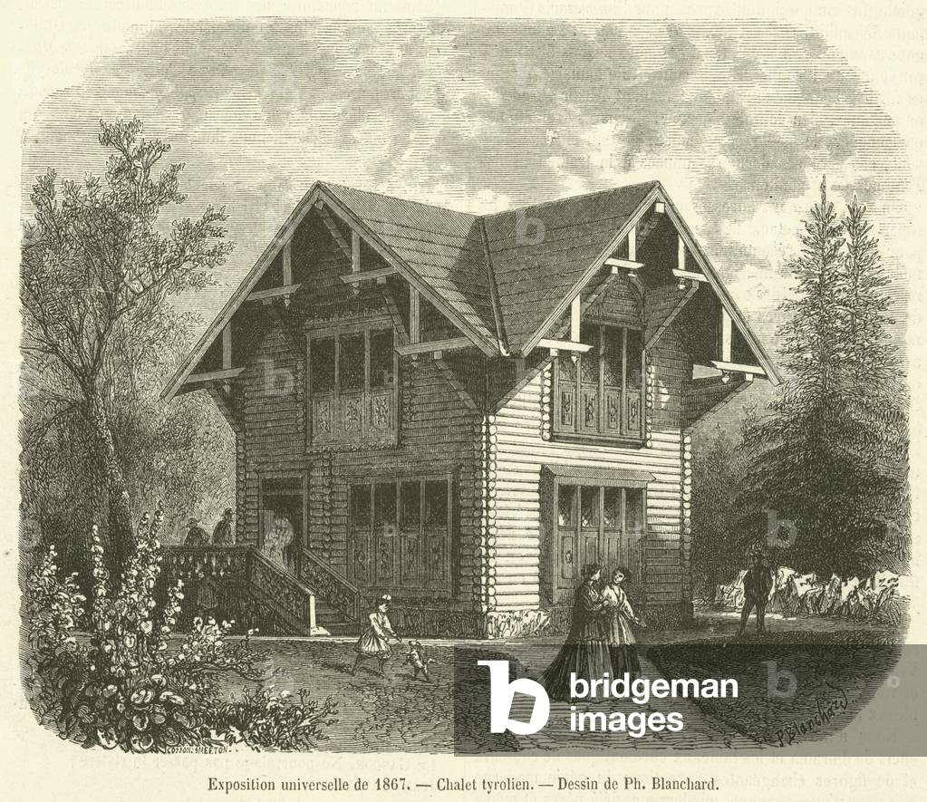 Exposition universelle de 1867, Chalet tyrolien (engraving)