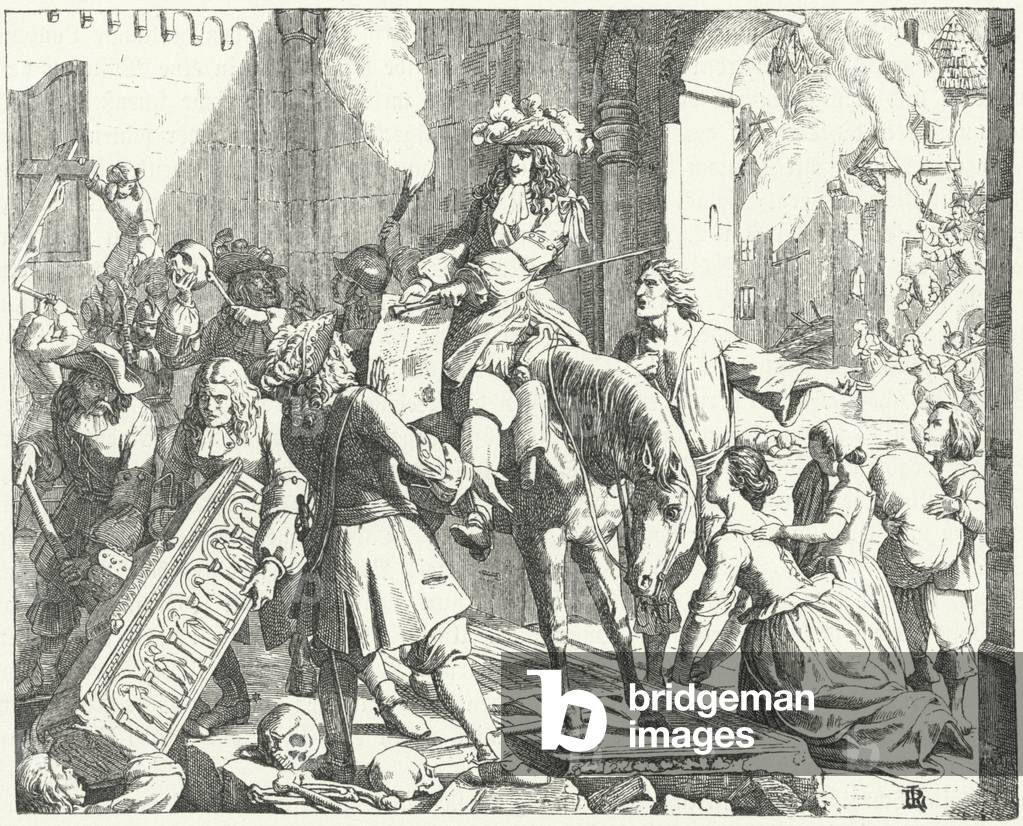 The French invade the Palatinate, 1688 (engraving)