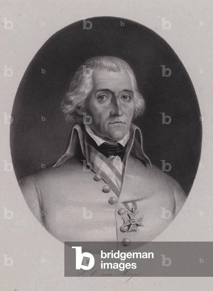 Friedrich Freiherr von Hotze, Swiss born general in the Austrian army during the French Revolutionary wars (engraving)