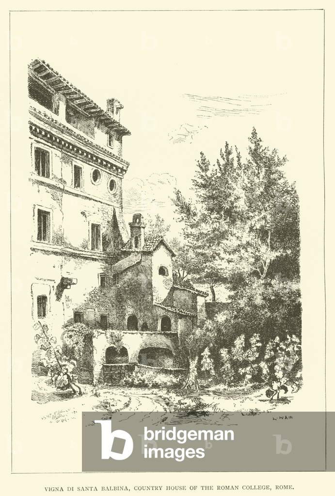 Vigna di Santa Balbina, Country House of the Roman College, Rome (engraving)