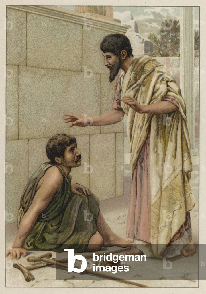 St Paul and the cripple (chromolitho)
