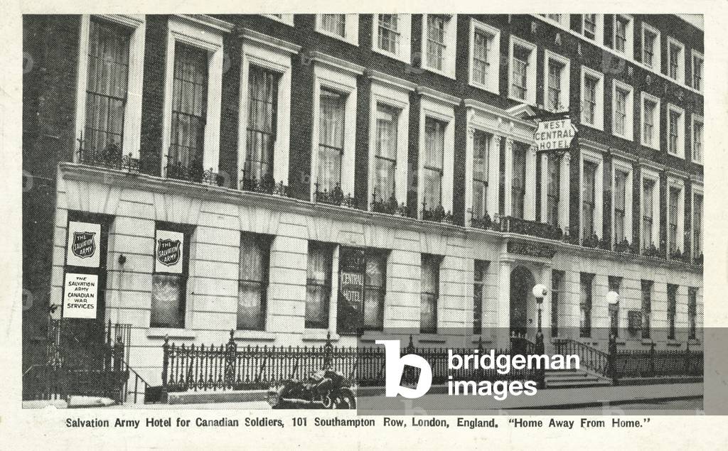 Salvation Army hotel for Canadian servicemen, Southampton Row, London (b/w photo)