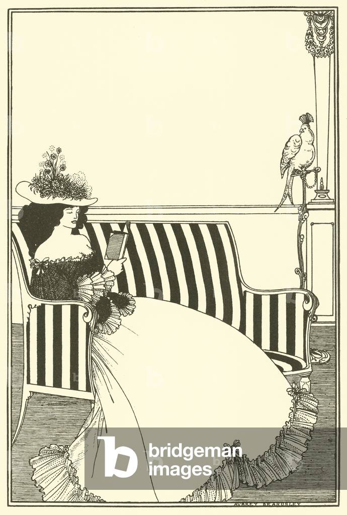 Cover Design, Smither's Catalogue of Rare Books, reading, sofa (lithograph)