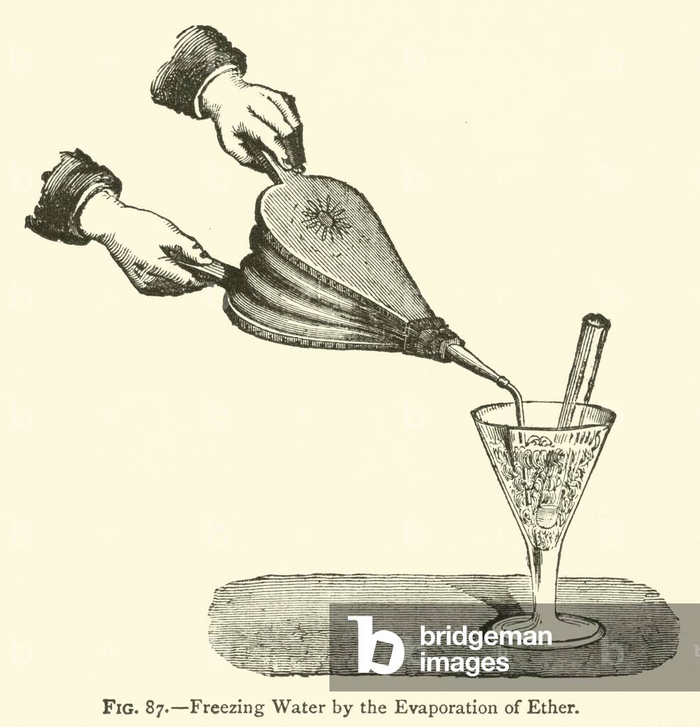Freezing Water by the Evaporation of Ether (engraving)