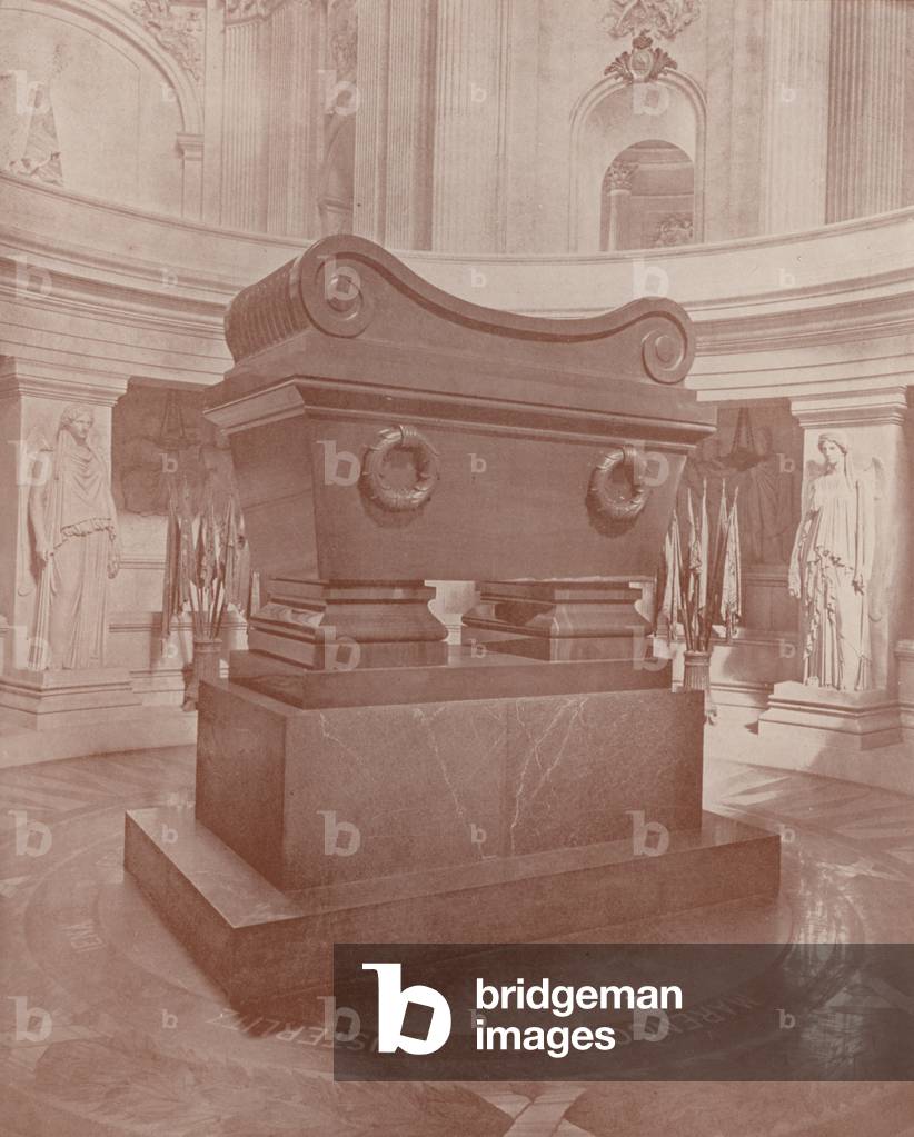 Paris: Sarcophagus and Tomb of Napoleon (b/w photo)