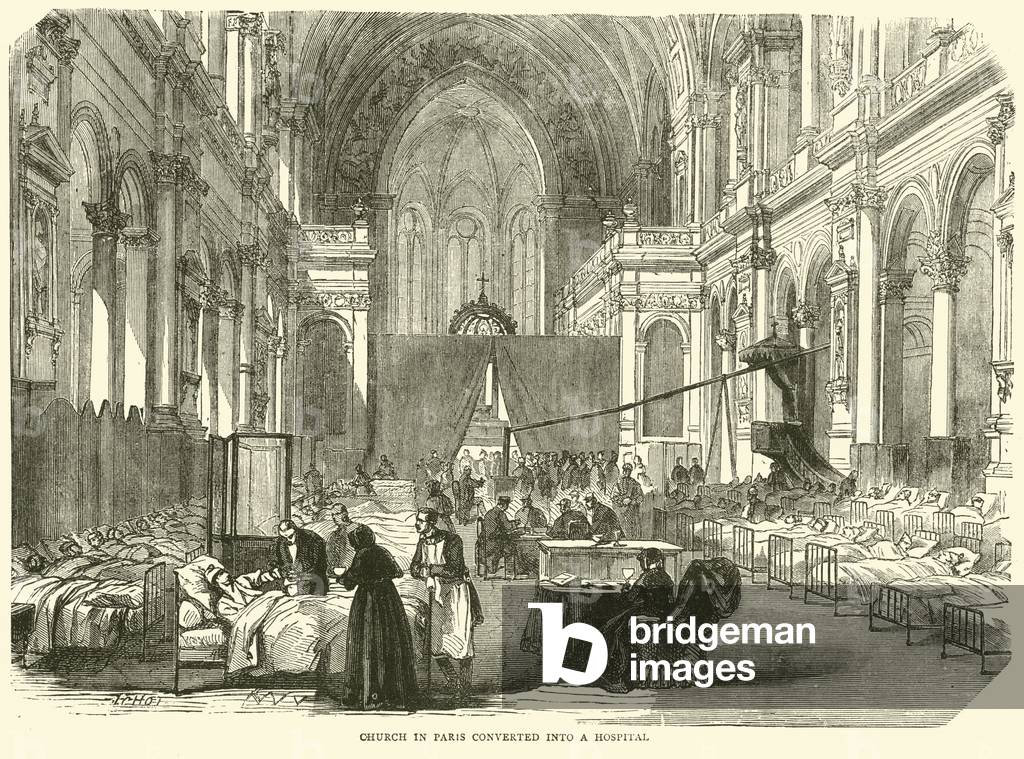 Church in Paris converted into a hospital, November 1870 (engraving)