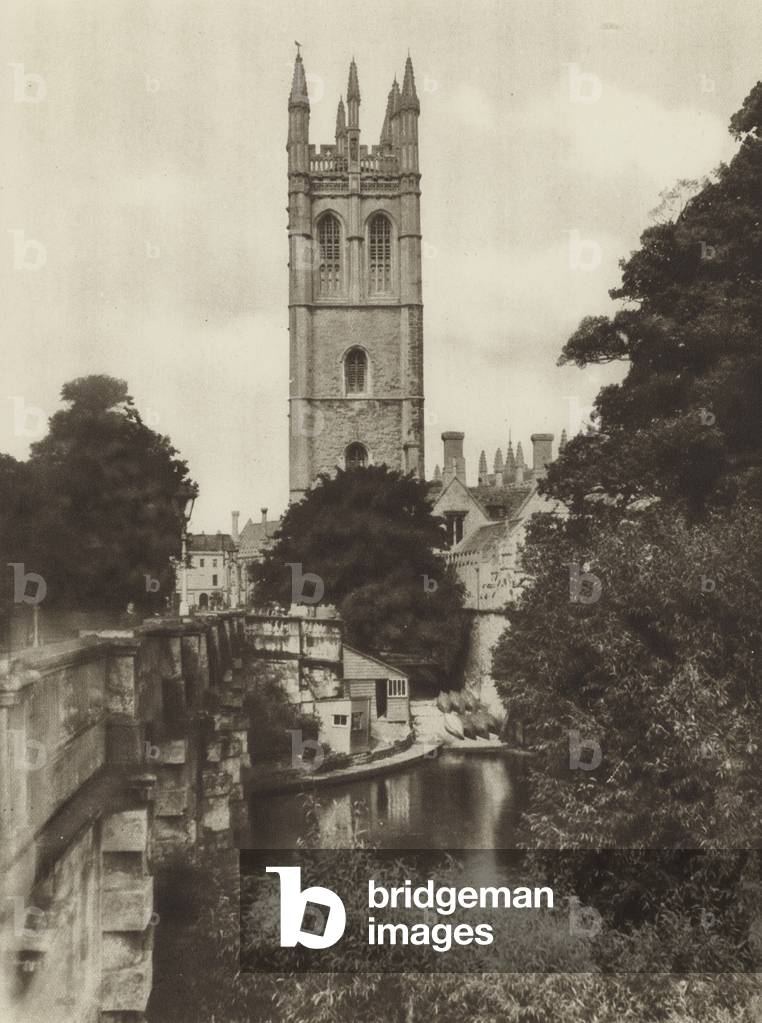 Magdalen College, The Bell Tower, c 1500 (b/w photo)