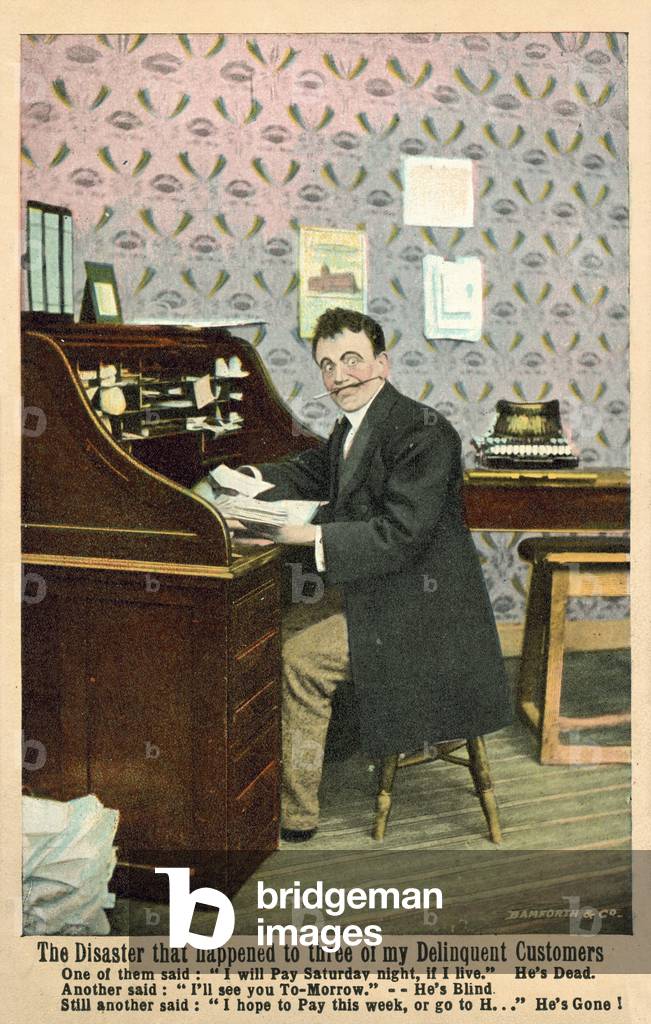 Business man facing disaster (colour photo)