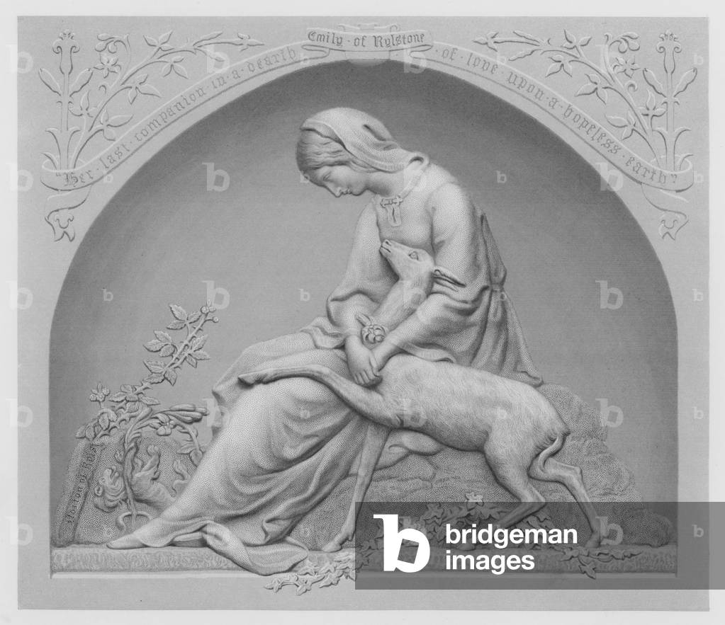 Emily of Rylstone, engraved by J H Baker from the bas-relief by F M Miller (engraving)