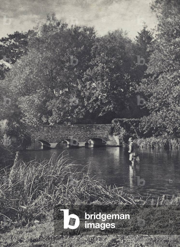 Evening Rise at Leverton Bridge (b/w photo)