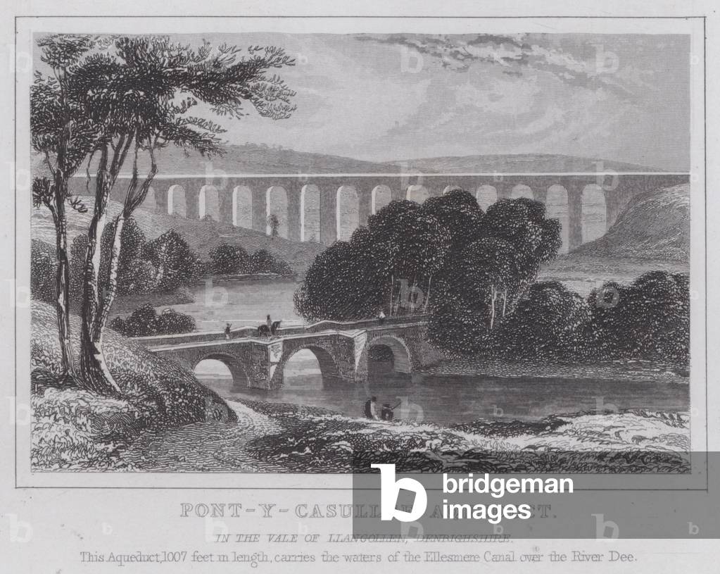 Pont-y-Casullte Aqueduct, in the Vale of Llangollen, Denbighshire (engraving)