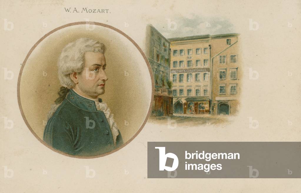 Wolfgang Amadeus Mozart, Austrian composer and musician (chromolitho)