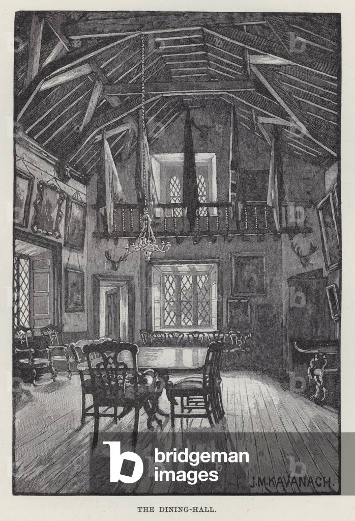 Malahide Castle, The Dining-Hall (litho)