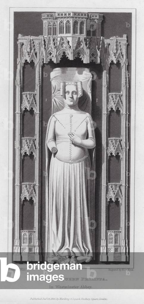 Effigy of Queen Philippa, in Westminster Abbey (engraving)