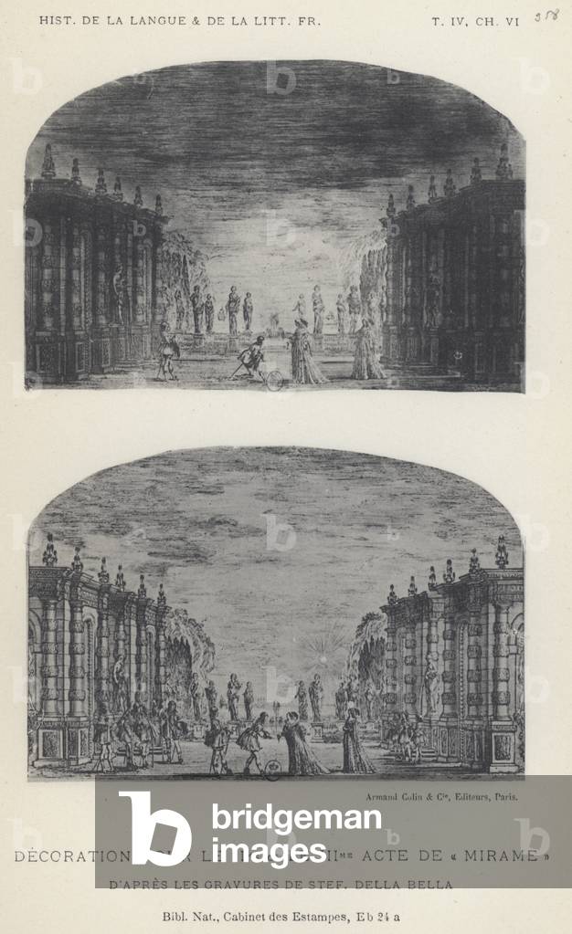 Decoration Pour Le IIme & Le IIIme Acte De Mirame (litho)