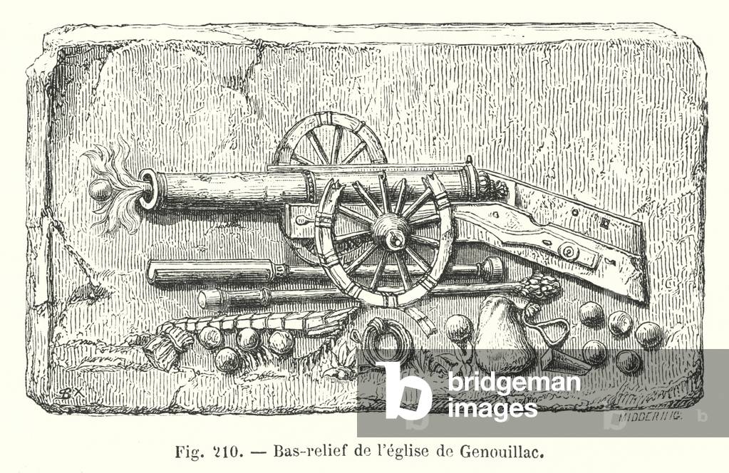 Bas-relief de l'eglise de Genouillac (engraving)