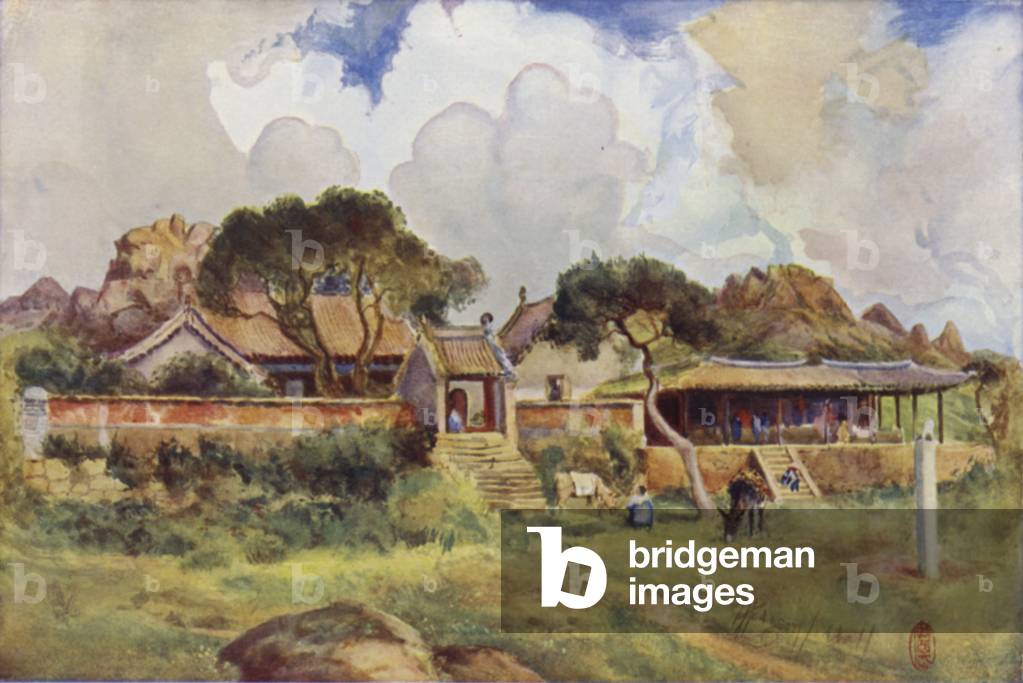 The Rock Temple, Pei-Tai-Ho (colour litho)