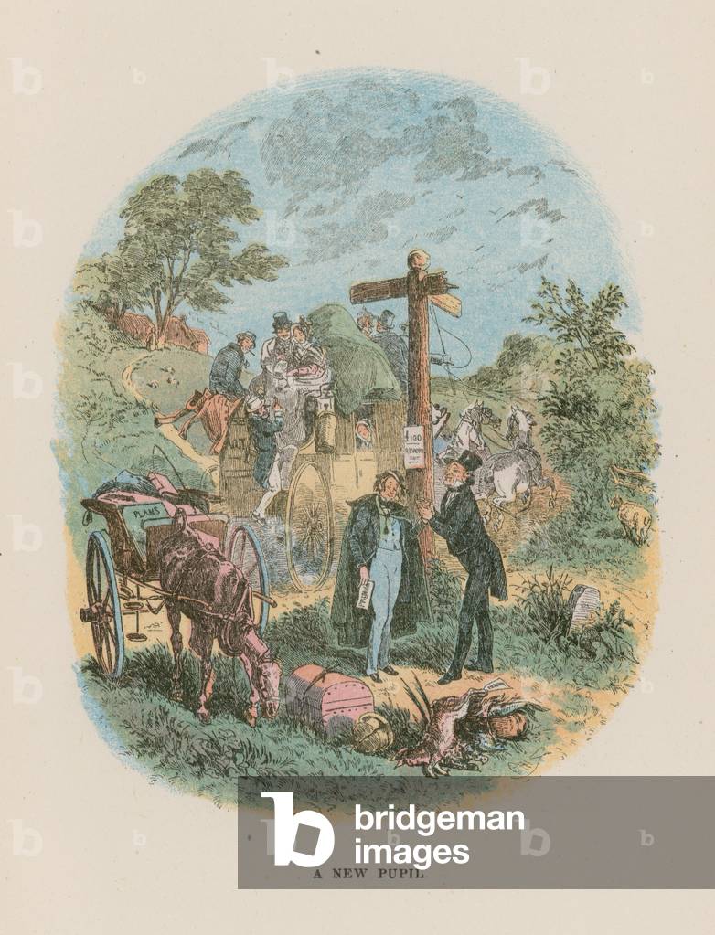 Illustration for Martin Chuzzlewit (colour litho)