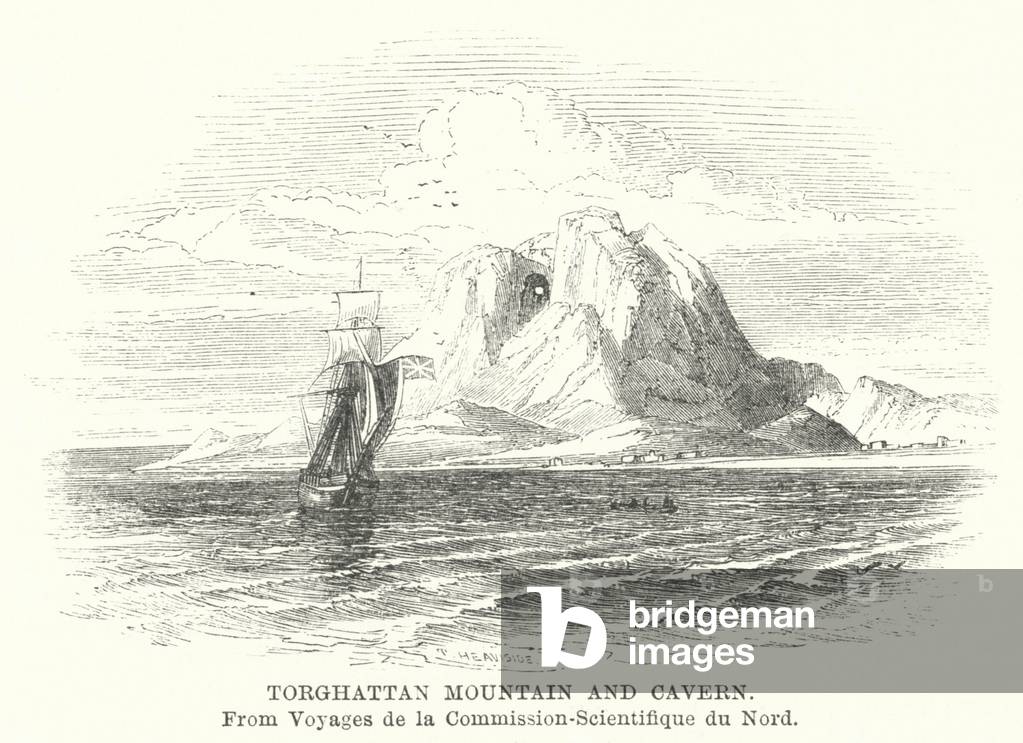 Torghattan Mountain and Cavern (engraving)