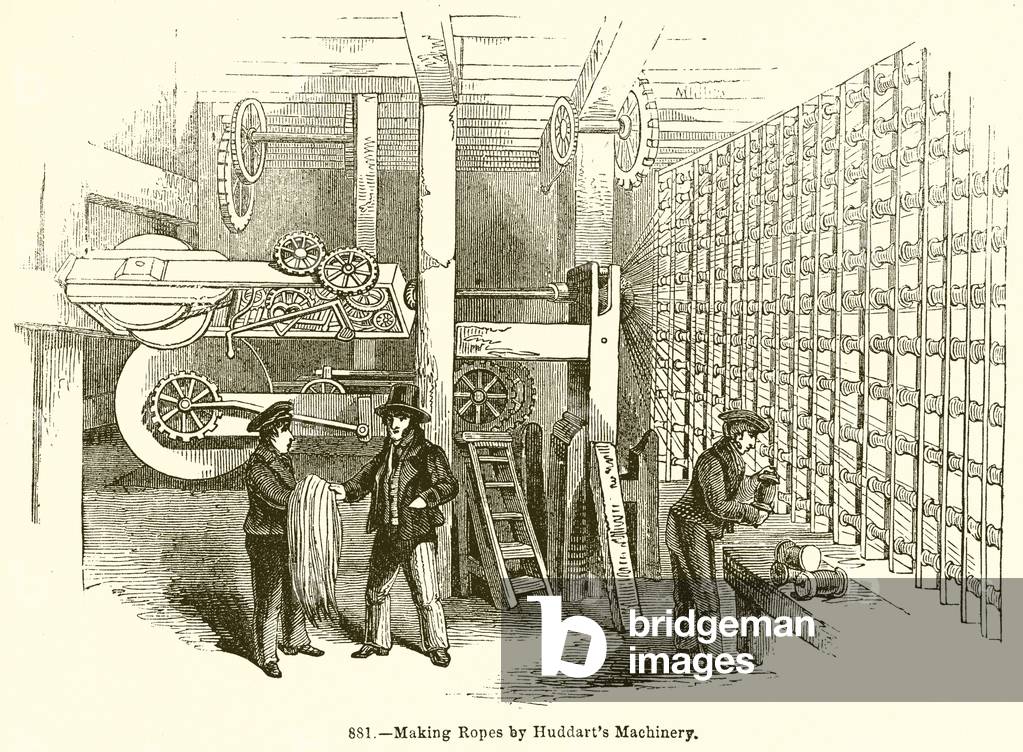 Making Ropes by Huddart's Machinery (engraving)