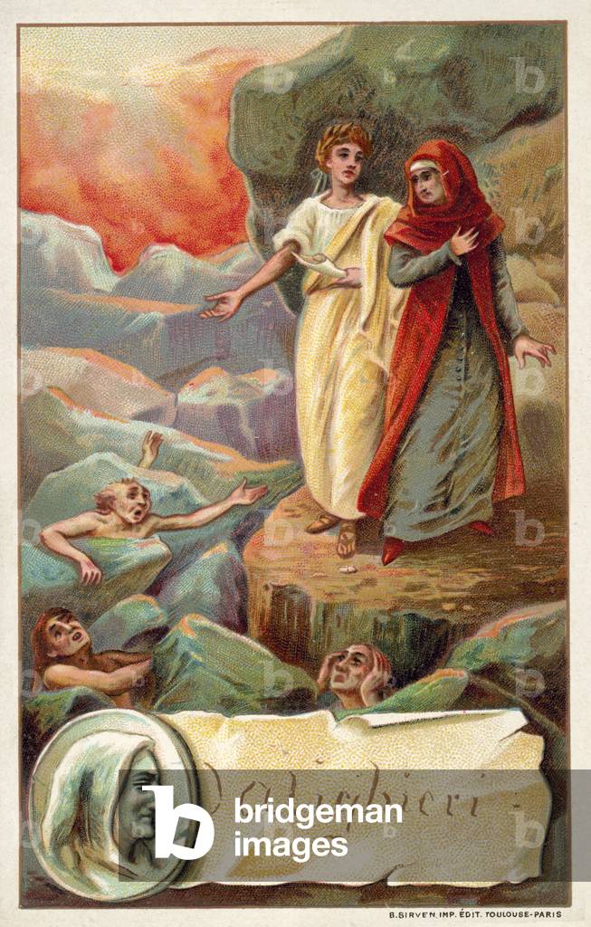 Dante Alighieri, Italian poet (chromolitho)