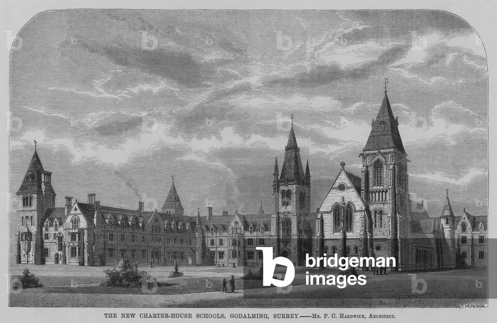 The New Charter House Schools, Godalming, Surrey (engraving)