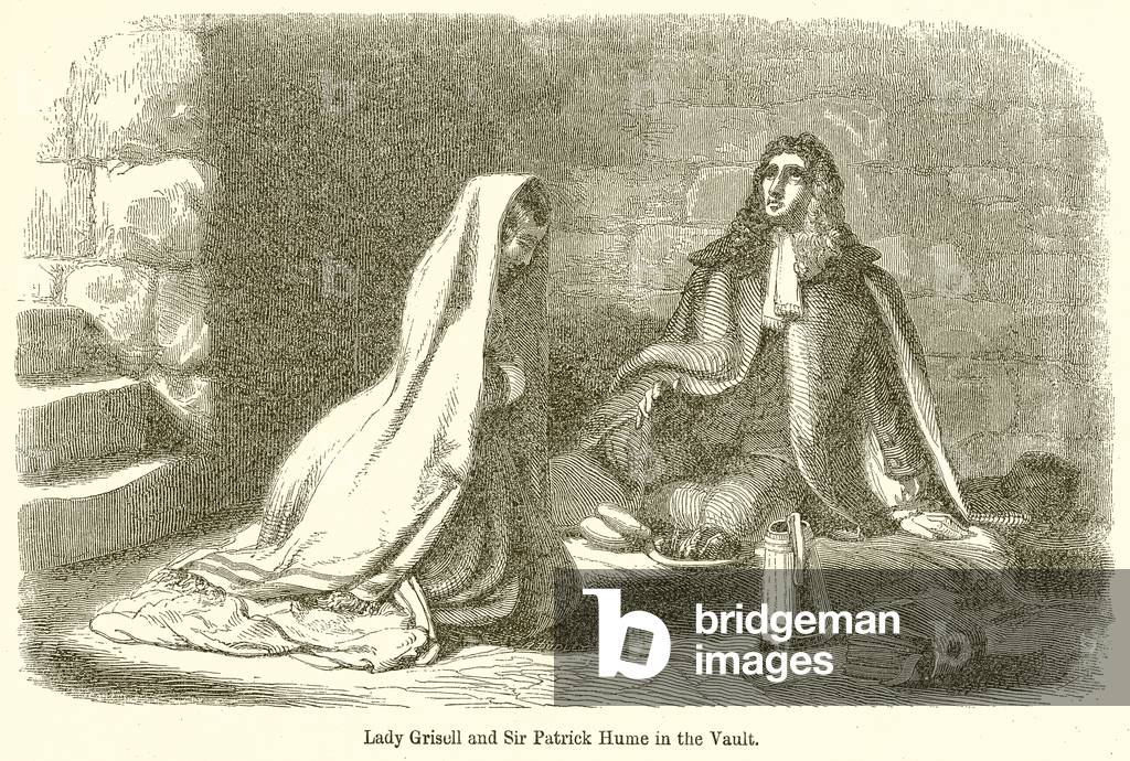 Lady Grisell and Sir Patrick Hume in the Vault (engraving)