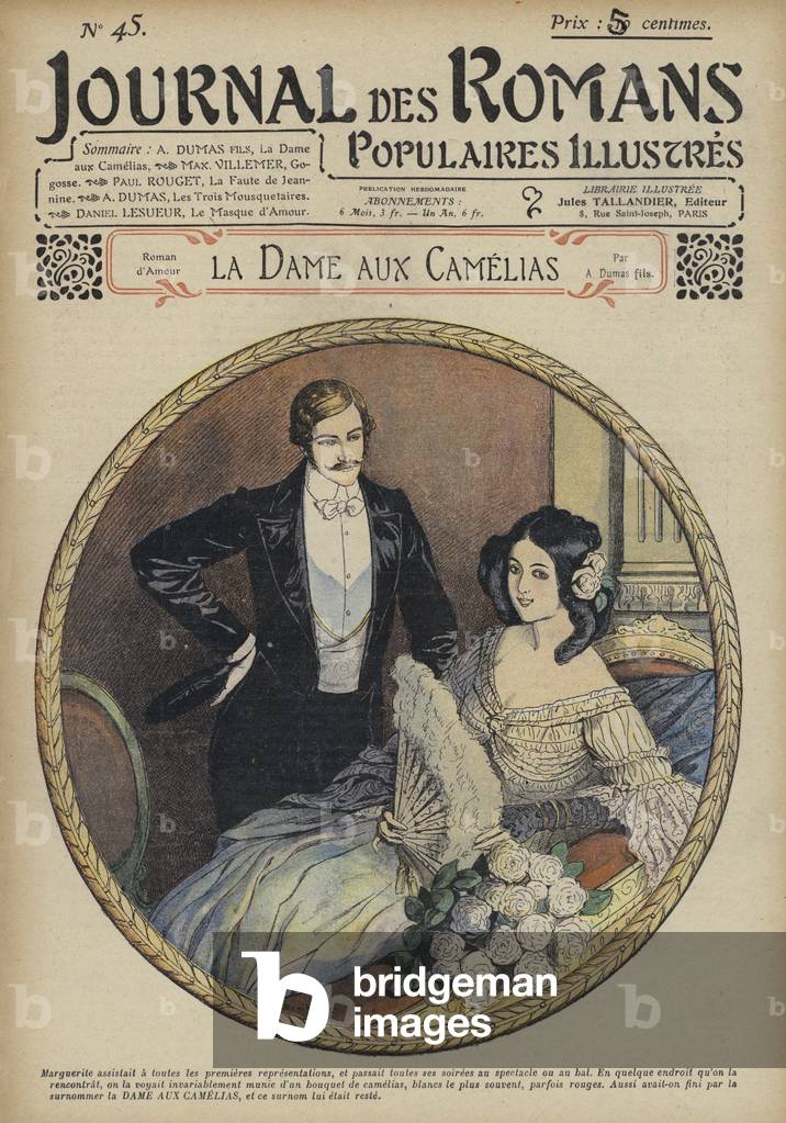La Dame Aux Camelias by Alexandre Dumas fils (colour litho)