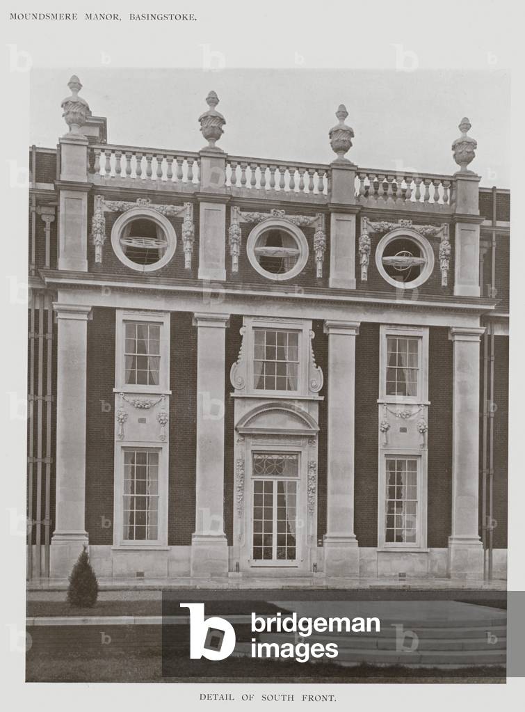 Moundsmere Manor, Basingstoke, Detail of South Front (b/w photo)