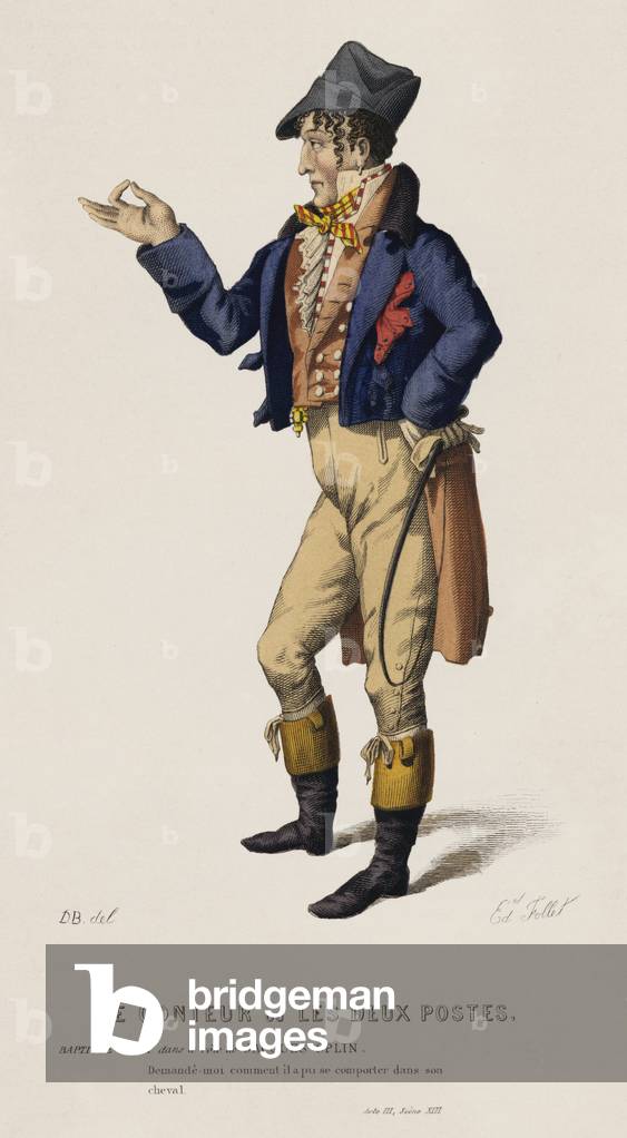 Le Conteur ou Les Deux Postes, Act III, Scene XIII (coloured engraving)