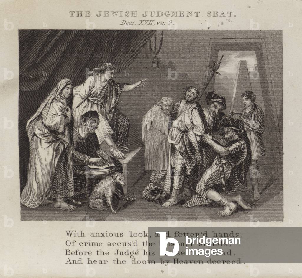The Jewish judgment seat, Deuteronomy XVII, ver 9 (engraving)
