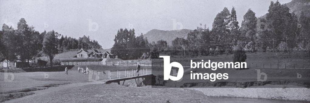 Nuwara Eliya, Golf Links and Club House, Considered to be the most sporting course in the East (b/w photo)