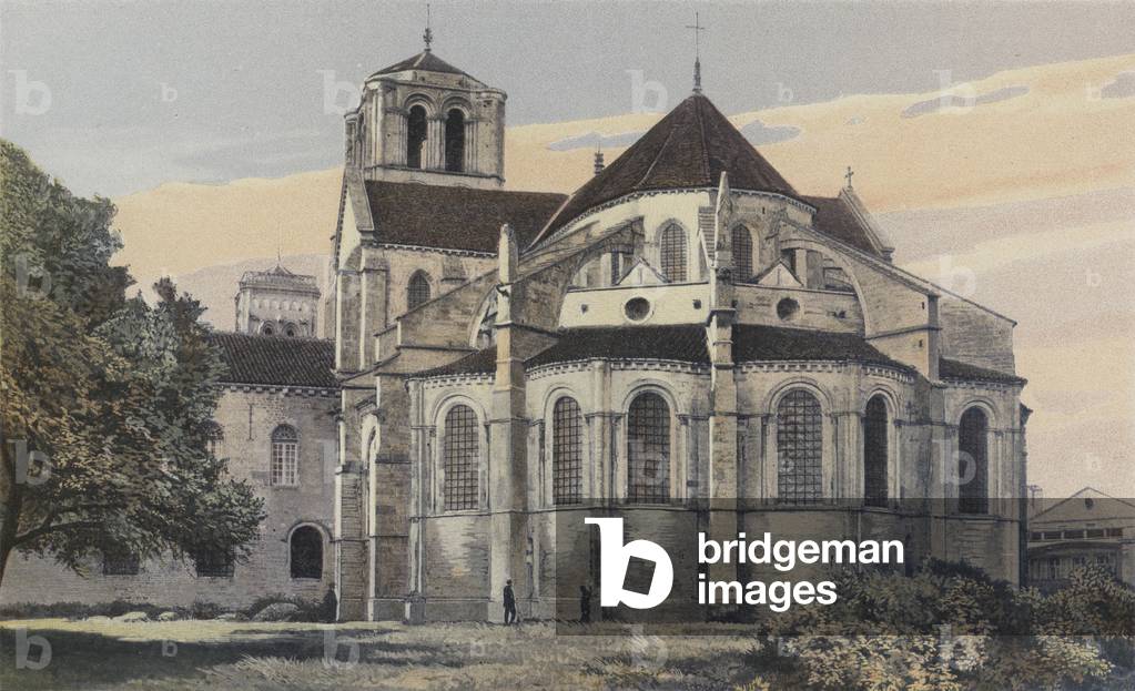 Vezelay, Eglise de la Madeleine, Abside, cote S E (colour photo)