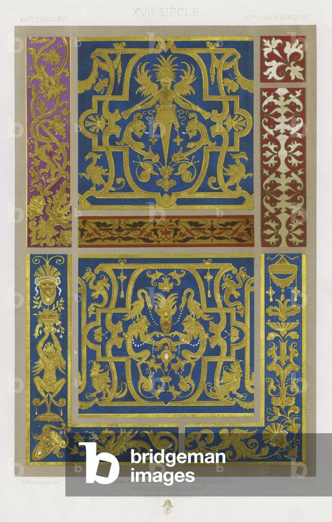L'Ornement Des Tissus: XVIth Century, XVIe Siecle, XVItes Jahrhunder (colour litho)