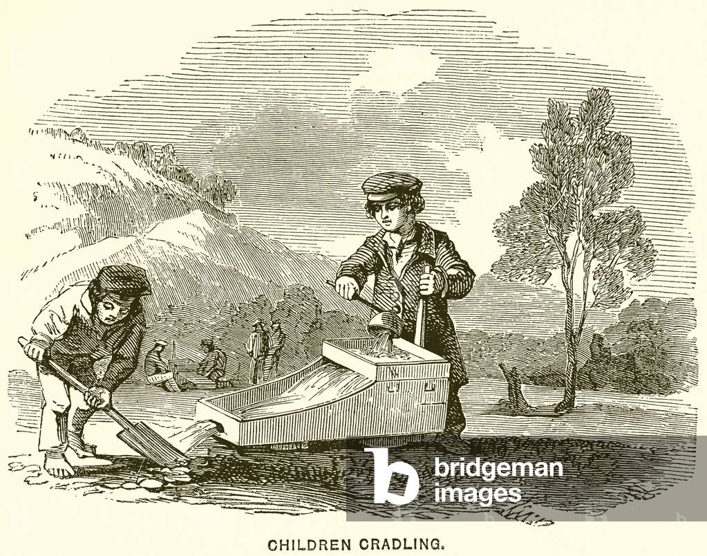 Children cradling (engraving)