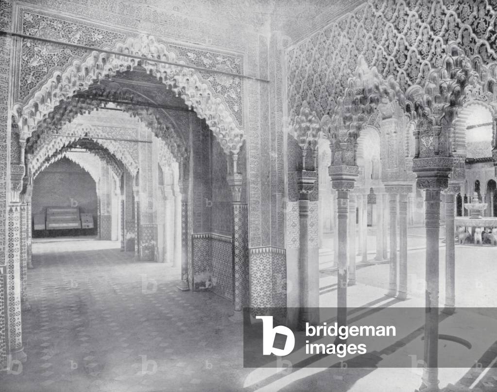 Hall of Justice and Court of the Lions, Alhambra (b/w photo)