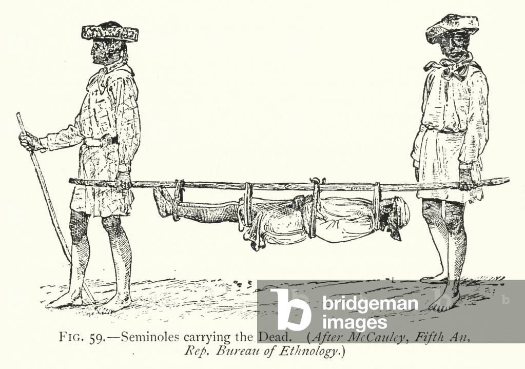 Seminoles carrying the Dead (litho)