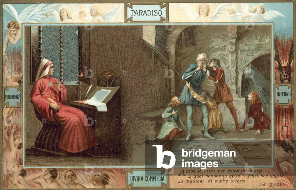 Illustration for Dante's The Divine Comedy (colour litho)