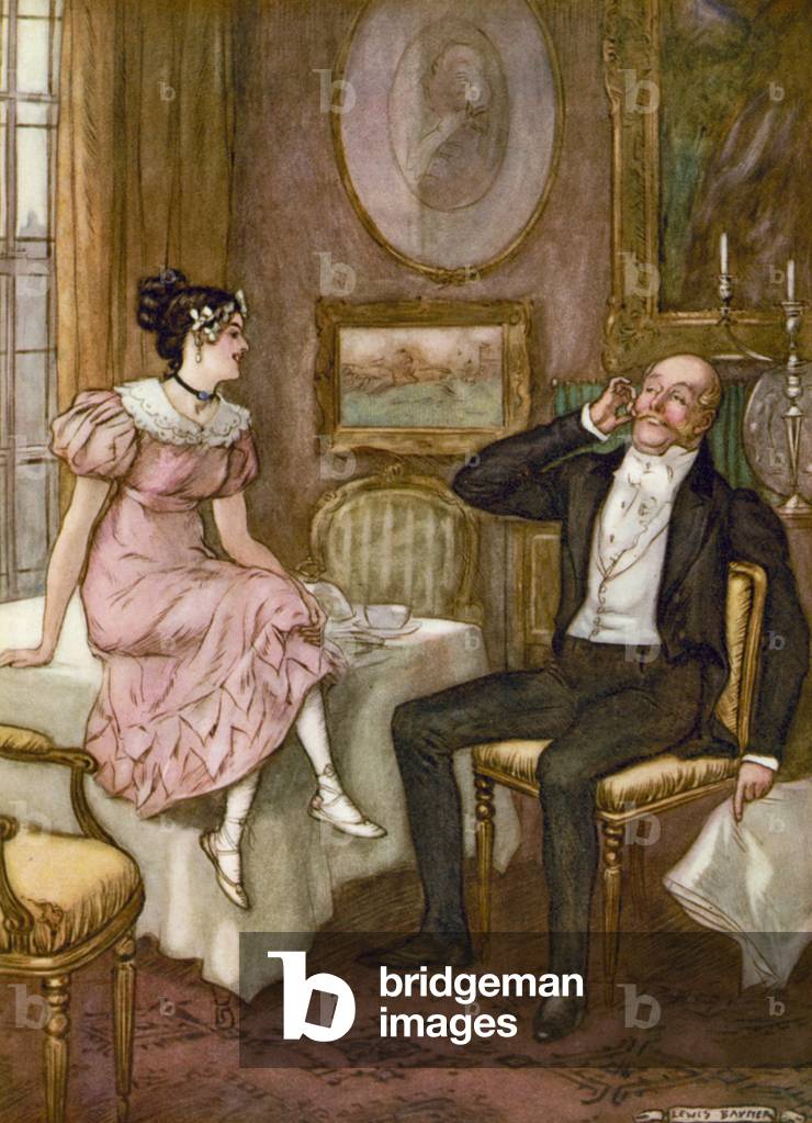 Illustration for Thackeray's Vanity Fair (colour litho)