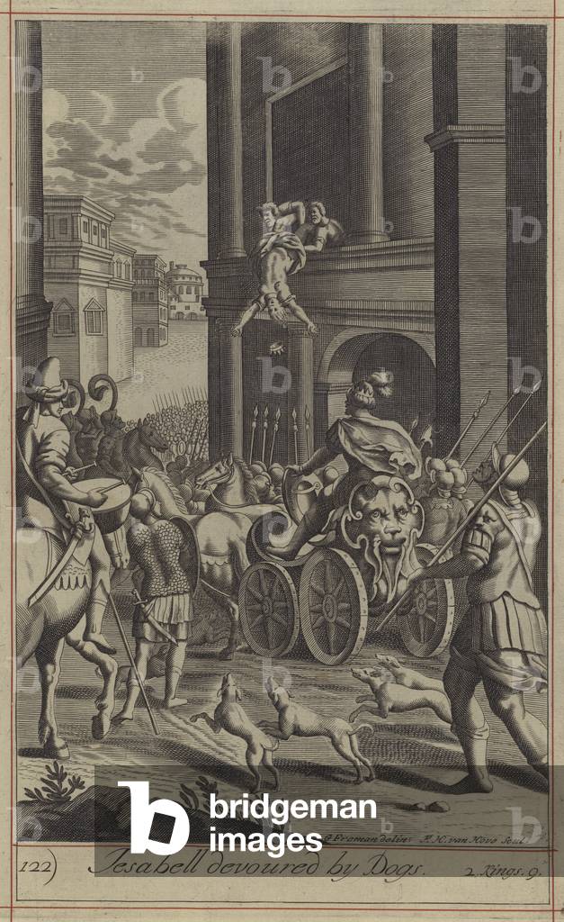 Jesabell devoured by Dogs (engraving)