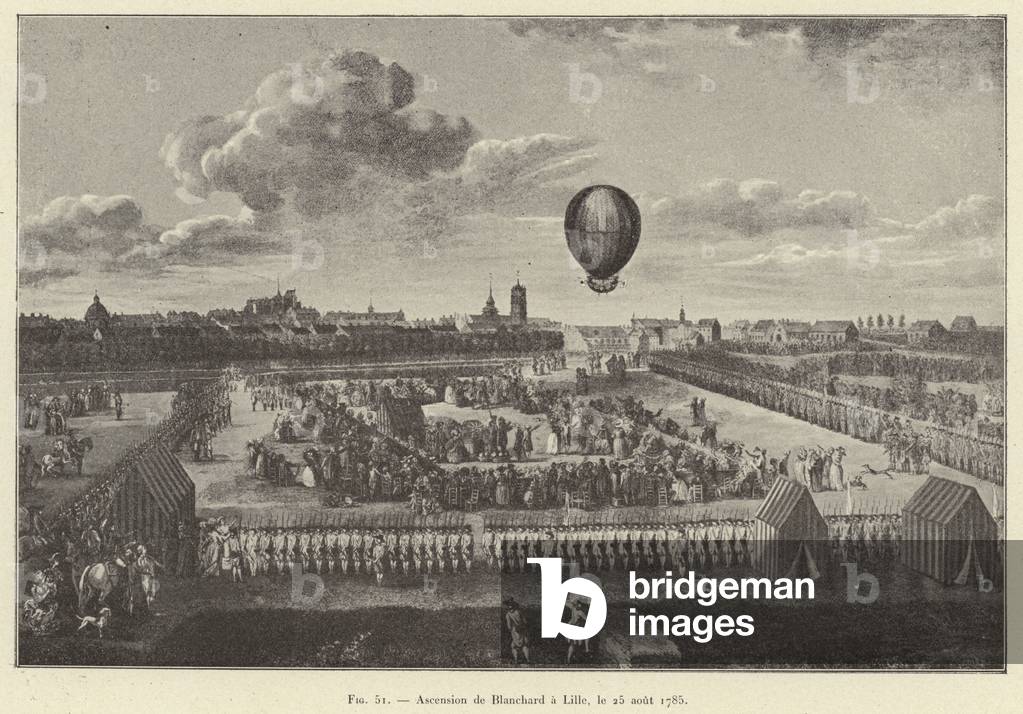 Ascension de Blanchard a Lille, le 25 aout 1785 (engraving)