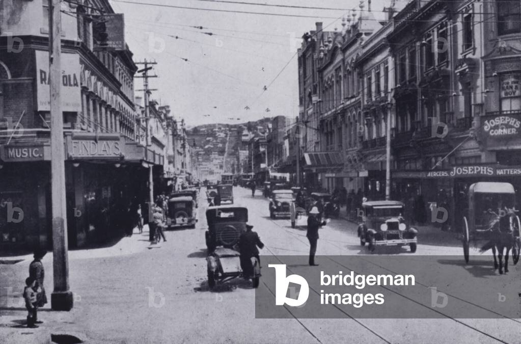Launceston: Brisbane Street from intersection of George Street (b/w photo)