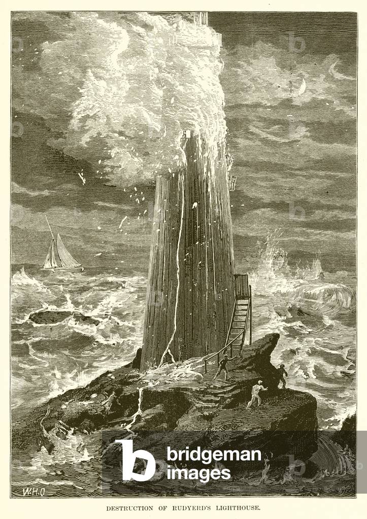 Destruction of Rudyerd's Lighthouse (engraving)