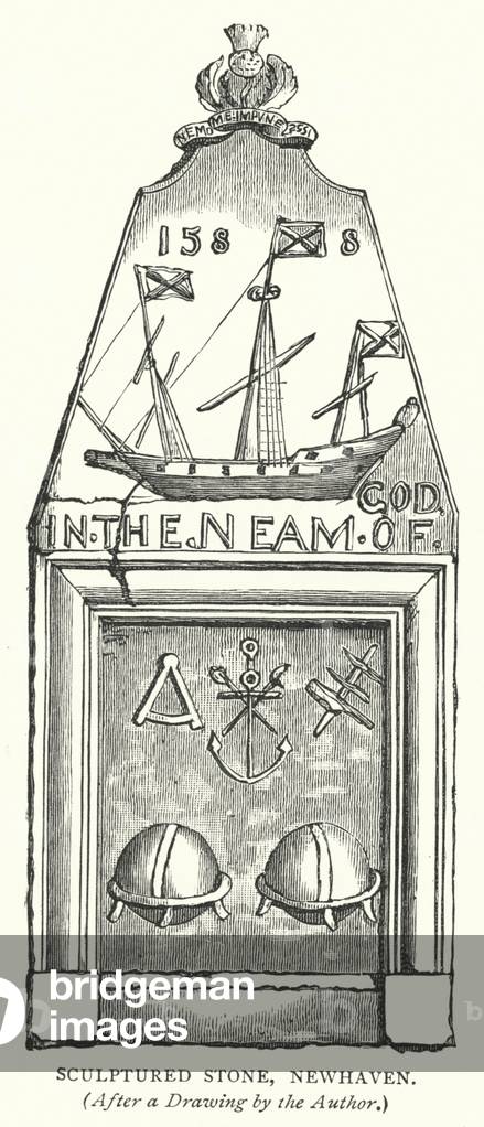 Sculptured Stone, Newhaven (engraving)