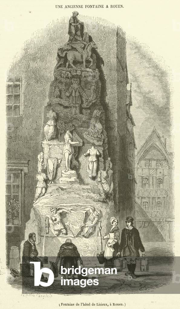 Fontaine de l'hotel de Lisieux, a Rouen (engraving)