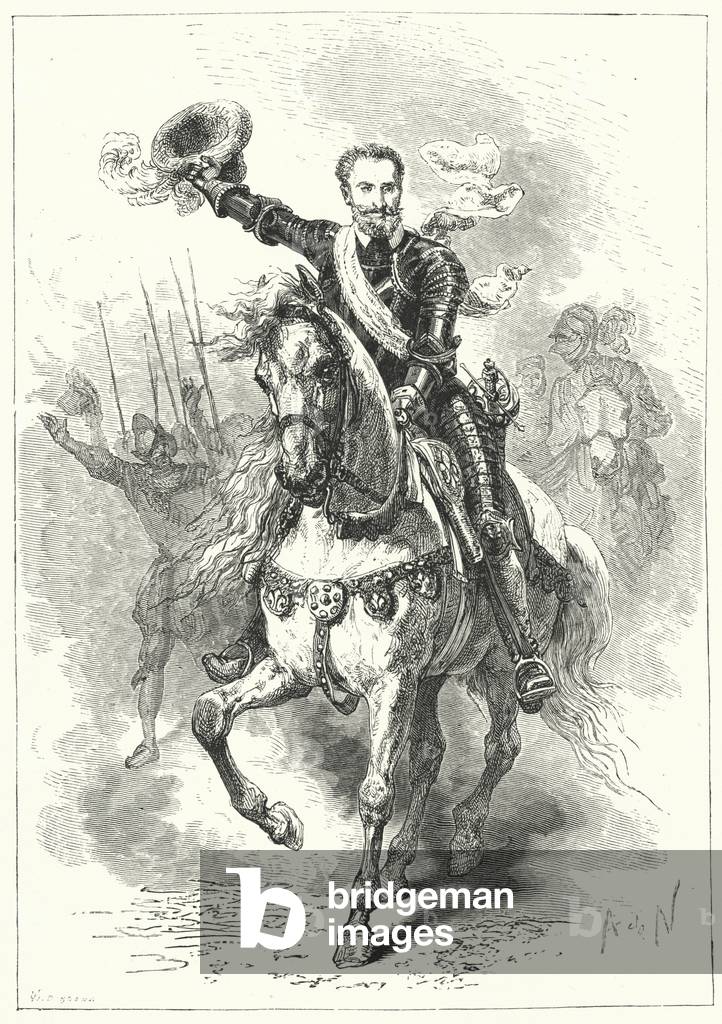 Henry IV of France at the Battle of Ivry, 1590 (engraving)