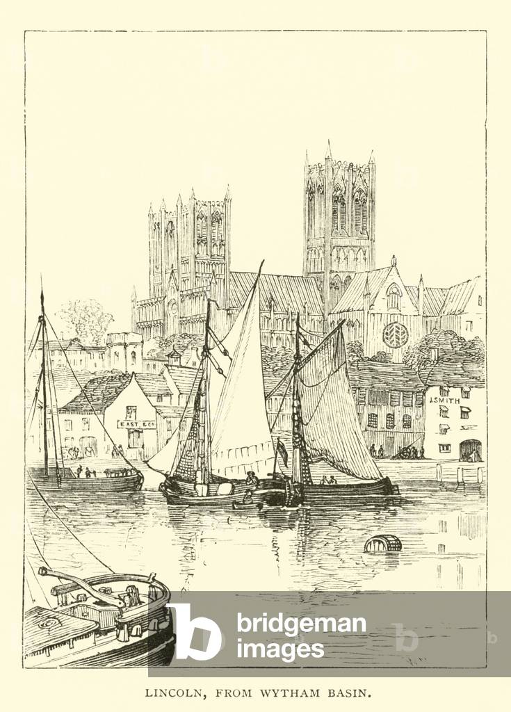 Lincoln, from Wytham Basin (engraving)