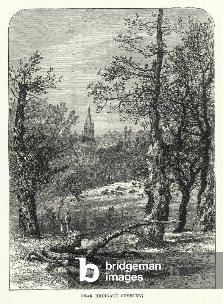 Near Highgate Cemetery (engraving)