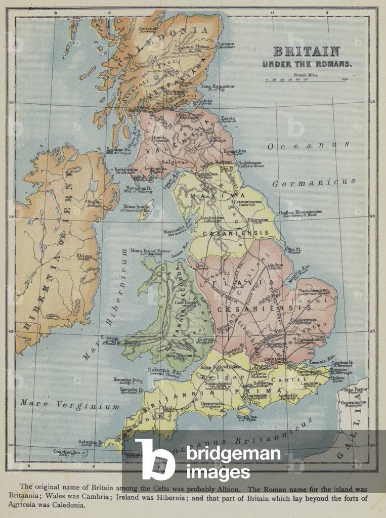 Britain under the Romans (colour litho)