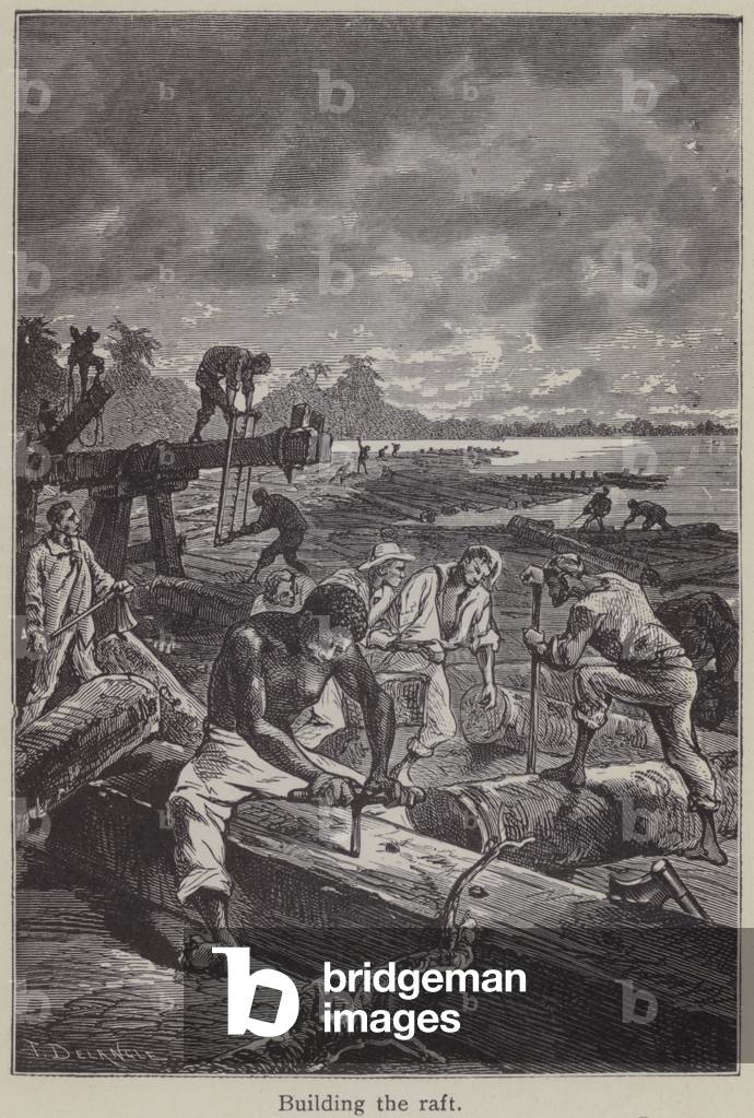 Illustration for Eight Hundred Leagues on the Amazon (litho)